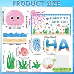 Ocean Bulletin Board Decorations Under The Sea Classroom Wall Fish Cutouts