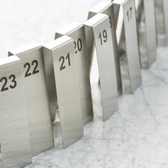 12795 Vertical Table Tent Number Signs, 1-25 Set, Double-Sided Stainless Stee…