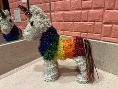 Rainbow Unicorn Pride Decoration Colorful Tinsel Sparkly 11 x 14 in