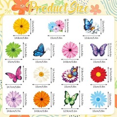 Flower Hanging Swirl Decorations – 36 Pcs Spring Floral Butterflies Ceiling H…