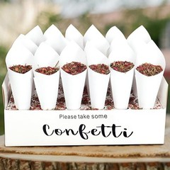 1 PCS White Party Confetti Cone Holder Box Wedding Stand Tray 30 Holes New