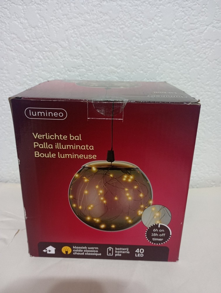 Lumineo Ball Light Decoration 40 Warm White AA Battery Operated LEDs 15cm (5.9”)