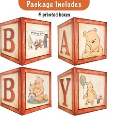 By Classic Winnie Pooh Baby Shower Decorations Boxes Vintage Theme Bear Wooden P