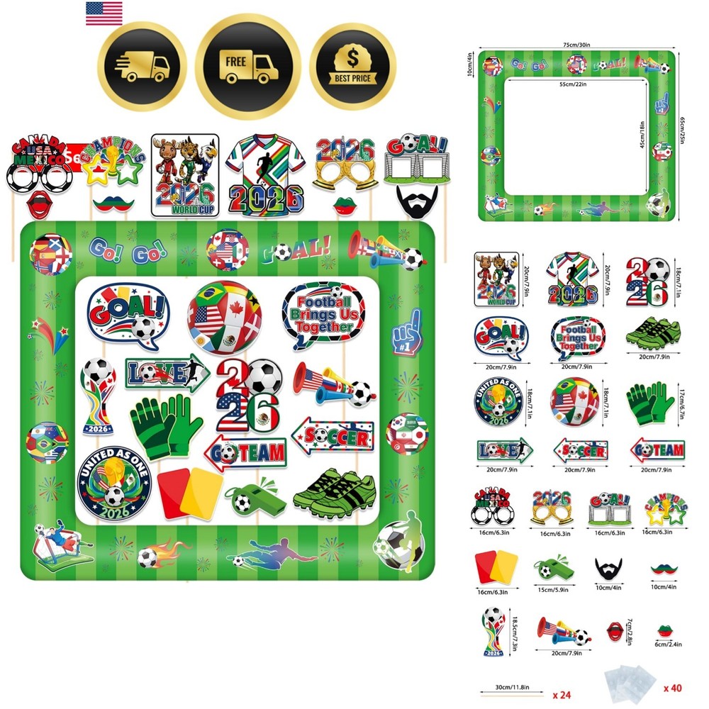 2026 World Cup Party Decorations Inflatable Soccer-Themed Birthday Party Phot…