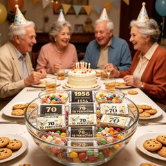 70th Birthday Party Decorations – 100 Pcs Vintage Back in 1956 Gifts Favors Cand