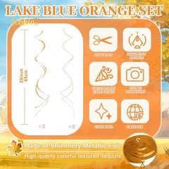 Fall Party Decorations Kit Orange Brown Yellow Lake Blue