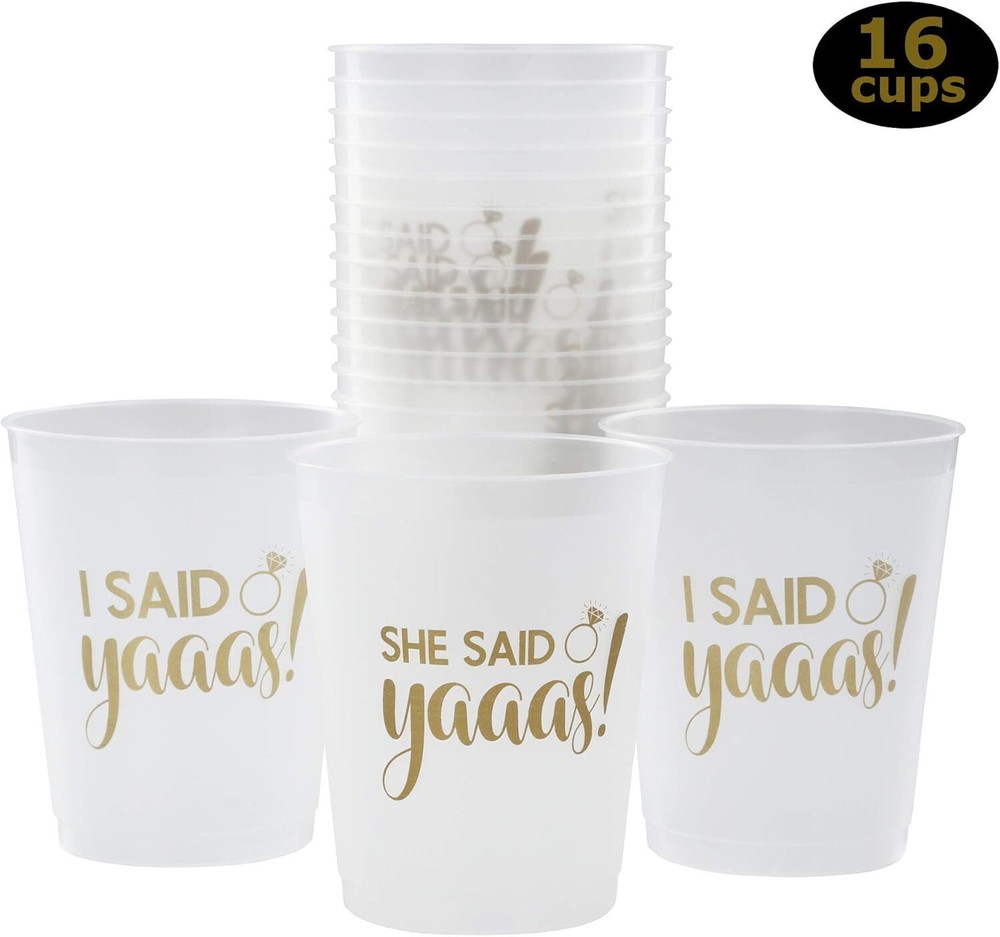 Bachelorette Party Cups – I She Said Yaaas Yes Style (16 pcs) – Engagement Part