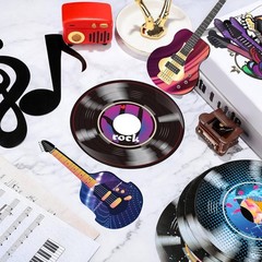 40 Pcs Music Party Decorations Musical Notes Rock and Roll Record Cutouts Sil…