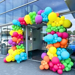 60PC Rainbow Balloons Set, Colorful Balloons, 12 Inch Bright Color Yellow Ora…