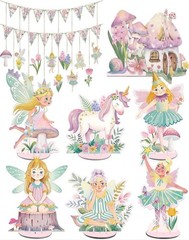 Fairy Party Decorations Happy Birthday Banner & Centerpieces Set NEW