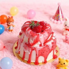 Fake Cake Dessert Artificial Cream Strawberry Jam Cupcake Faux Food Model