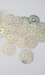 CraftbudyUS 100pcs x29mm Silver Circle Design for Table Confetti/Craft
