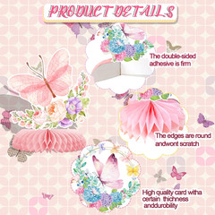 10Pcs Butterfly Party Decorations – Spring Pink Purple Butterfly Flowers Centerp