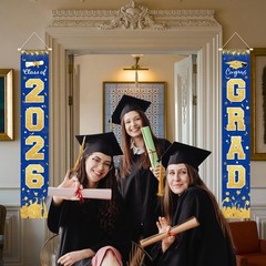 2026 Graduation Party Decorations – Blue Gold Class of 2026 Congrats Grad Por…