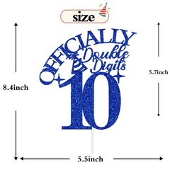Double Digits 10 Cake Topper, Out Single Digits Im Ten, Boys Girls Happy 10th…