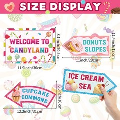20 Pieces Candyland Decorations Welcome to Various, Pastel and vibrant colors
