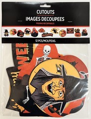 Vintage Halloween Haunted House Carnival Party Decoration 12 ct. Paper Cutouts