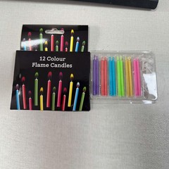 Colorflame Multicolor Birthday Cake Candles Happy 12pcs, Colorful