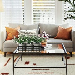 3 Potted Artificial Plants Flowers Home Decor Centerpiece for Table Room