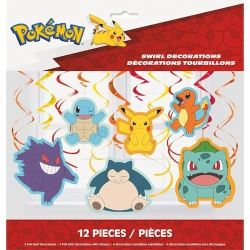 Pokémon Birthday Spiral Decoration Kit with Cutouts, 12 Count