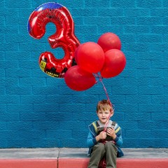 40 Inch Spider Number Balloons Red, Classic Digits 0 to 9, Foil Party Decor