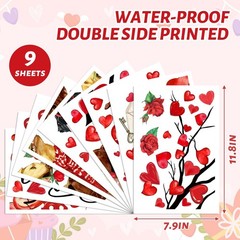 Valentine’s Day Window Clings Window Stickers Love Heart Dog Double-Sided Glass