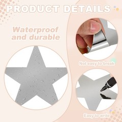 24 Pcs Stars Cutouts, 6 Inch Double Printed Paper Stars, Silver/Laser Gold