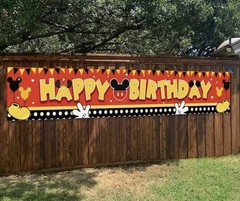 Classic Mickey Mouse Birthday Party Decoration Banner Large 10×1.5 Ft Outdoor