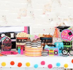 Versatile 80s Theme Cassette Tape Centerpiece Buckets – Perfect for All Ages