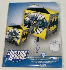 BATMAN HEROES UNITE SUPERHERO PARTY Cubez 15 inch Decorative Mylar Balloon ~ NEW
