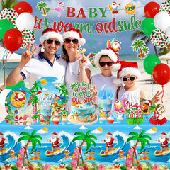 Baby It’S Warm outside Decorations-July Christmas Decorations Dinnerware Set Pap