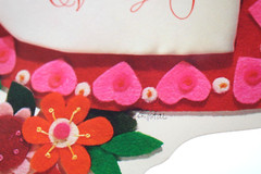 10-piece Set Valentines Diecut Cutouts 1979 Current Vintage Decoration Felt-Look
