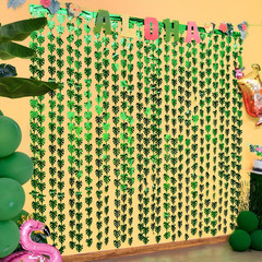 Luau Party Decorations, 2 Pack Tropical Party Supplies | 3.3 X 6.6Ft Green Palm