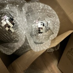 Silver Disco Ball Party Decorations Glass Plastic Geometric Disco Theme