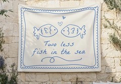 LN “Two Less Fish In The Sea” polyester Banner 60” x 50”