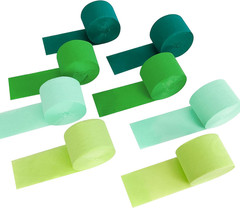8 Rolls in 4 Colors Gradient Mint Green Party Crepe Paper Streamer, 8 Pieces 82