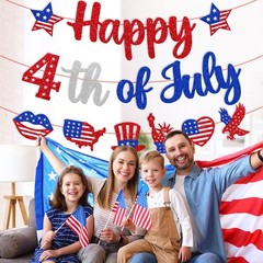 Independence Day Decoration Happy 4th of July Banner America’s Birthday Decor…