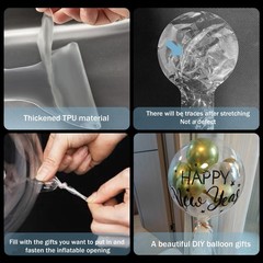 25PCS Clear Balloons for Stuffing 24inch Wide Neck Large Bubble BoBo Balloons…