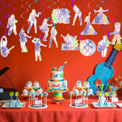 20Pcs Singer Hanging Swirls Music Lover Birthday Party Decoration Popular Singer