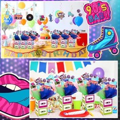 Sets 80’s Retro Party Decorations 80’s Centerpieces Retro Hip Hop Table 6
