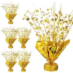 6 Pcs Gold Metallic Star Table Decorations – Foil Spray Centerpieces for Parties
