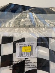 Black & White Check Race Car Flag Plastic Banner 11″ x 12ft All-Weather