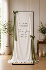 Wedding Signage Holder, Minimalist Metal Banner Stand,Freestanding Welcome Sign