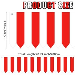 Carnival Tent Circus Theme Party Decorations 9.84 x 78.74 inches, Red, White