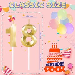 18th Birthday Candles,18th Birthday Decorations for Girls Boys,Happy Birthday