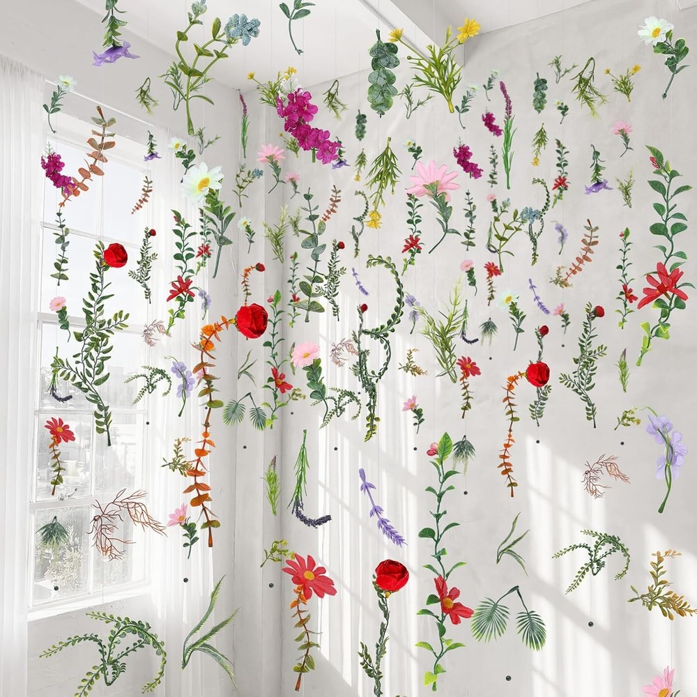 6 Pcs 35.4 ft Flower Garlands Artificial Wildflower Vines Floral Hanging