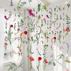 6 Pcs 35.4 ft Flower Garlands Artificial Wildflower Vines Floral Hanging