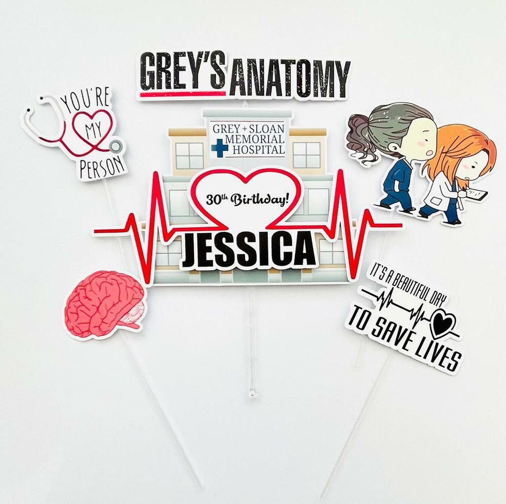 Personalized Greys Anatomy Cake Topper