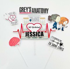 Personalized Greys Anatomy Cake Topper