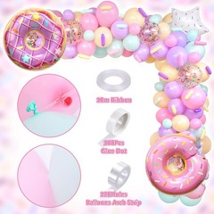 131Pcs Donut Birthday Party Decorations Supplies for Girls, Donut Balloon Gar…